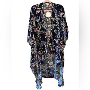 Umgee Tropical Print Kimono Coverup S/ M